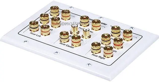 Alt view image 7 of 8 - Monoprice 3-Gang 8.2 Surround Sound Distribution Coupler Wall Plate