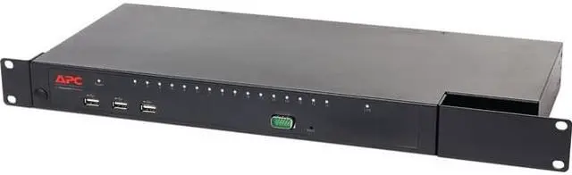 Alt view image 4 of 7 - APC by Schneider Electric KVM1116R KVM Switchbox - 16 Computer(s) - 1 Local User(s) - 1 Remote User(s) - 20 x Network (RJ-45) - 2 x PS/2 Port - 5 x USB1 x VGA - Rack-mountable - 1U