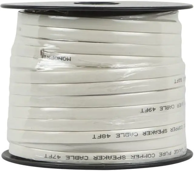 Alt view image 6 of 9 - Monoprice Speaker Wire, Flat CL2 Rated, 2-Conductor, 16AWG, 50ft