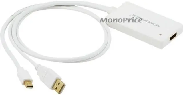 Alt view image 6 of 6 - Monoprice Mini Displayport 1.1 Male and USB Male Audio to HDMI Female Converting Adapter | 1080p, 2-Channel Audio