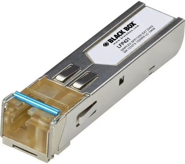 Alt view image 4 of 6 - Black Box LFP421 SFP - 1250-Mbps, Extended Diagnostics, 1310-nm TX, 1550-nm RX, Simplex Single-Mode Fiber, 10-km, LC