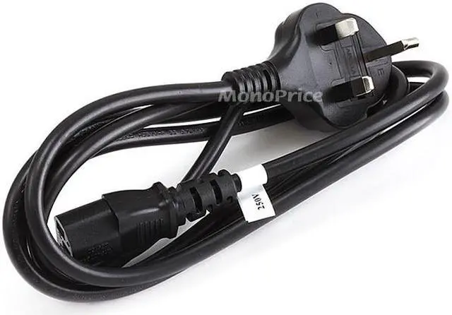 Alt view image 8 of 8 - Monoprice 6Ft 18Awg England Power Cord Cable - H05vv-F Nema C13 - Black
