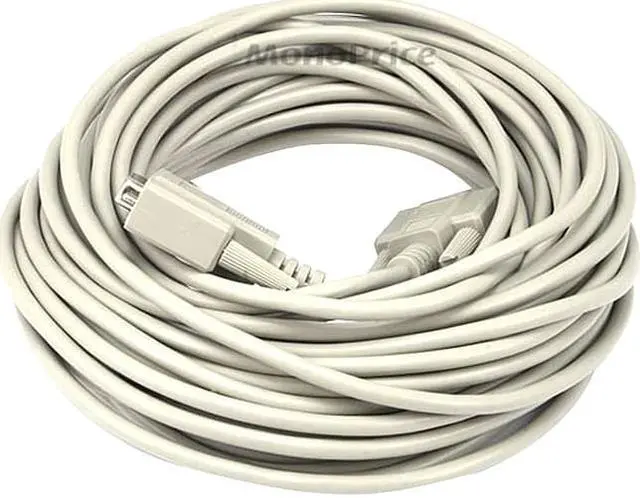 Alt view image 3 of 9 - Monoprice 50ft Molded DB9 Male/Female Serial Cable