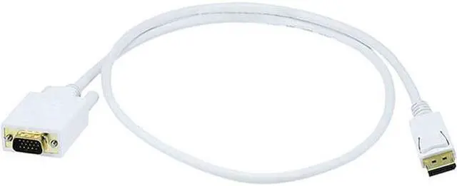 Alt view image 6 of 10 - Monoprice 3ft Gold Plated 28AWG DisplayPort to VGA Cable - White
