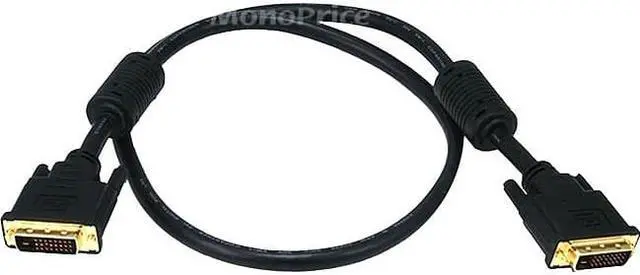 Alt view image 4 of 11 - Monoprice 3ft 28AWG CL2 Dual Link DVI-D Cable - Black