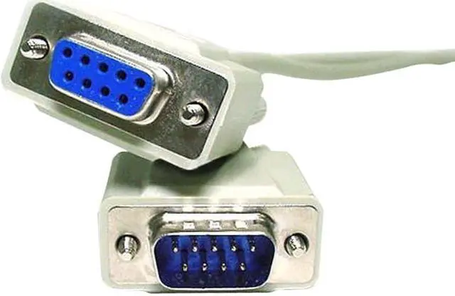 Alt view image 3 of 3 - Monoprice 100ft Molded DB9 Male/Female Serial Cable