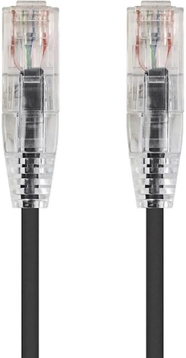Alt view image 13 of 20 - Monoprice Cat6 Ethernet Patch Cable - 5 feet - Black | Snagless RJ45 Stranded 550MHz UTP CMR Riser Rated Pure Bare Copper Wire 28AWG - SlimRun Series