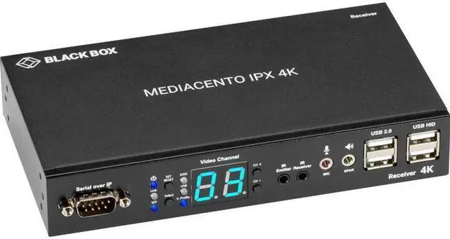 Alt view image 3 of 11 - Black Box VX-HDMI-4KIP-RX MediaCento IPX 4K Receiver HDMI USB Serial IR Audio