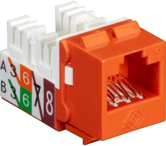 Alt view image 2 of 10 - Black Box GigaTrue2 CAT6 Keystone Jack - Unshielded 110 Punchdown Type TAA Orange