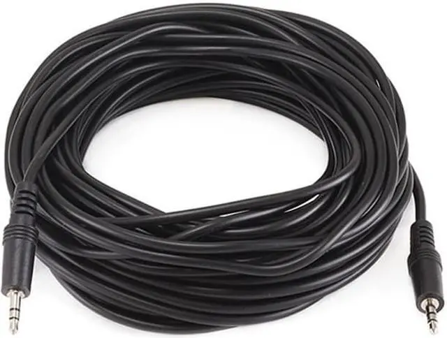 Alt view image 4 of 10 - Monoprice 50ft 3.5mm (1/8") Stereo Male-Male Cable - Black