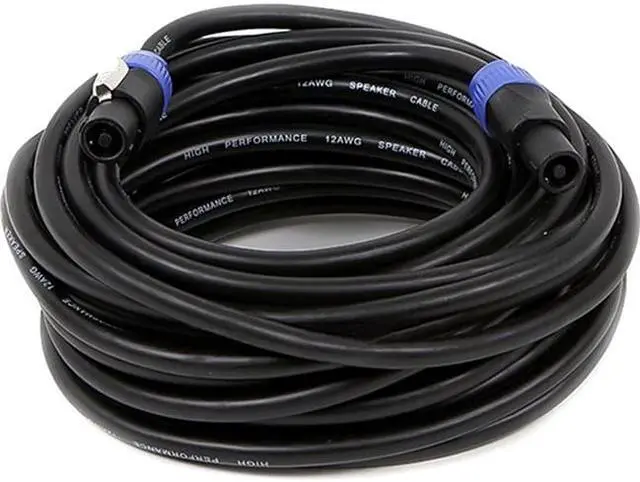 Alt view image 3 of 10 - Monoprice Pro Audio Cable - 50 Feet - Black | 2-conductor NL4 Female to NL4 Female Speaker Twist Connector Cable, 12AWG With Spring-Loaded Lock