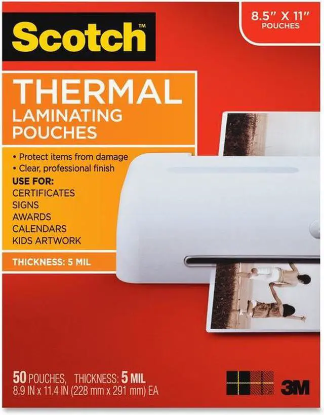 Alt view image 3 of 3 - 3M & Commercial Tape Div TP585450 Letter Size Thermal Laminating Pouches, 5 mil.