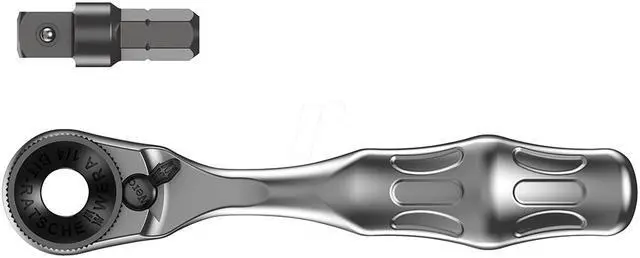 Alt view image 2 of 3 - WERA 05073230001 1/4" Drive 60 Geared Teeth Pear Head Style Hand Ratchet,