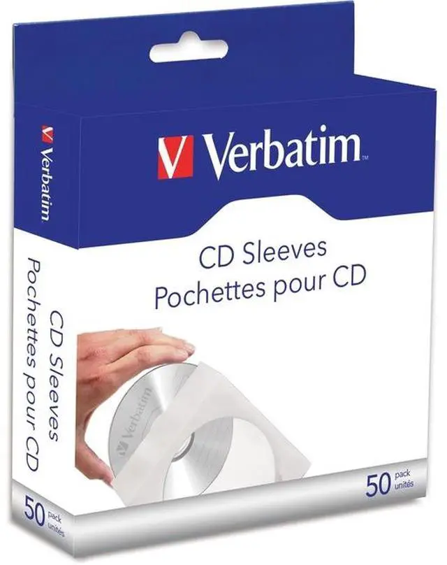 Alt view image 4 of 4 - Verbatim CD/DVD Paper Sleeves with Clear Window (70126) - 50pk Box