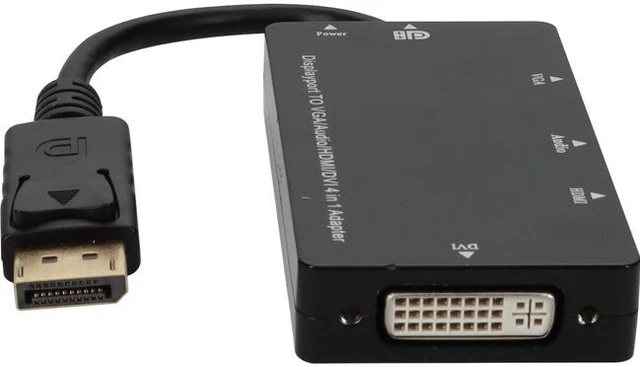 Main image of ADDON DISPLAYPORT 1.2 MALE TO DVI, HDMI, VGA FEMALE BLACK ADAPTER COMES WITH AUD