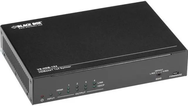 Alt view image 2 of 3 - Black Box VS-HDB-1X4 1 x 4 4K UHD Smart EDID HDBase-T Video Splitter