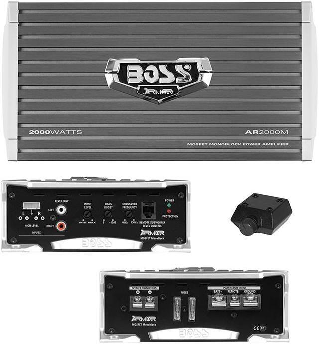 Alt view image 17 of 20 - Boss Armor AR2000M 2000 Watt Monoblock A/B Amplifier Car Audio Amp & Bass Remote