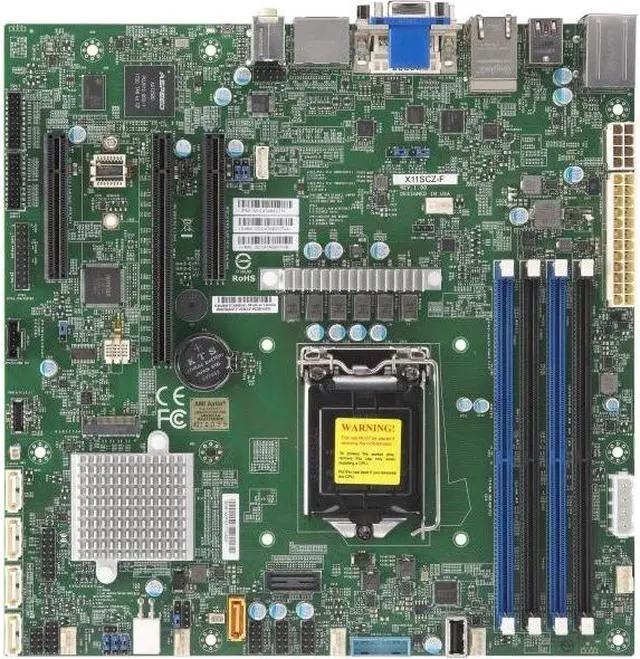 Alt view image 2 of 4 - Supermicro Motherboard MBD-X11SCZ-F-B S1151 C246 PCIE SATA uATX Bulk Pack