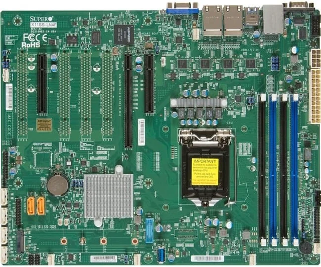 Alt view image 3 of 5 - Supermicro X11ssi-ln4f-b Lga1151/ Intel C236/ Ddr4/ Sata3&usb3.0/ V&4gbe/ Atx Motherboard