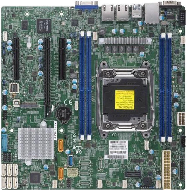 Alt view image 4 of 4 - Supermicro MBD-X11SRM-F-B Xeon Single Socket 2066 C422 Max.256Gb Pcie Microatx Brown Box