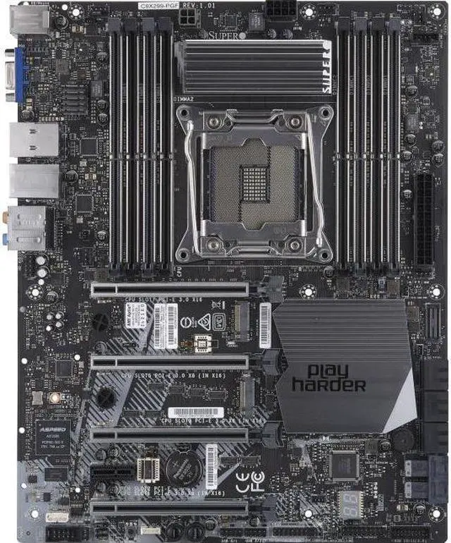 Alt view image 6 of 7 - Supermicro MB MBD-C9X299-PGF-B Ci9 7 5 Max.128GB X299 DDR4 SATA PCIE VGA ATX