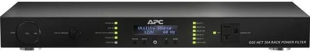 Alt view image 7 of 7 - APC G50NETB-20A2 9-Outlet 20-Amp Rack-Mountable Power Filter