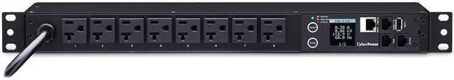 Alt view image 4 of 7 - CyberPower PDU31002 MONITORED PDU 20A SNMP L5-20P 120V 8X5-20R 1U 12FT 3YR WTY