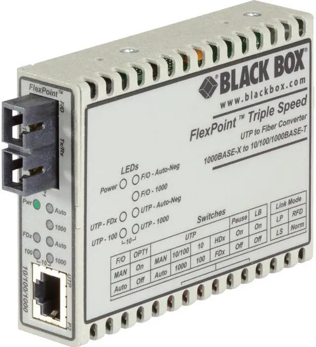 Alt view image 4 of 4 - Black Box FlexPoint LMC1017A-MMSC Transceiver/Media Converter
