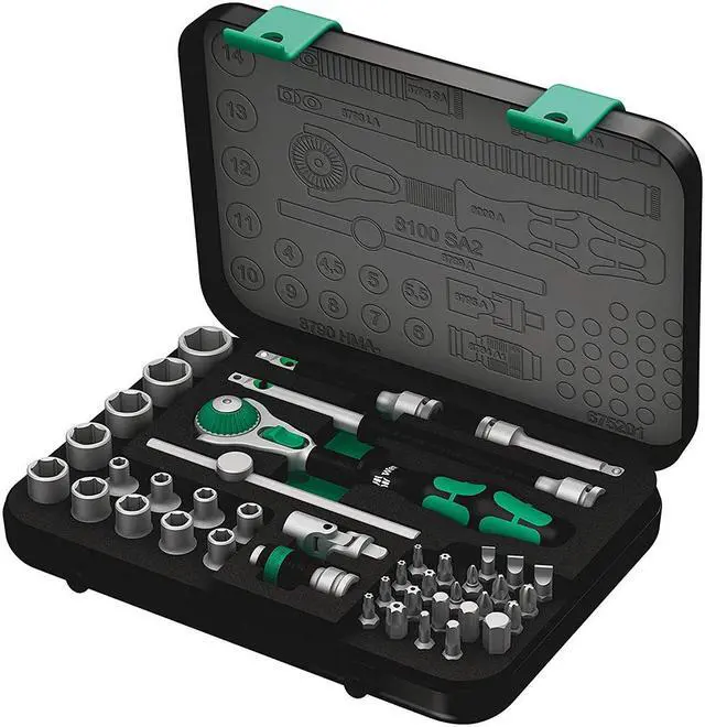 Alt view image 3 of 4 - WERA 05003533001 1/4 in Drive Ratchet Set, Metric, 42 pcs