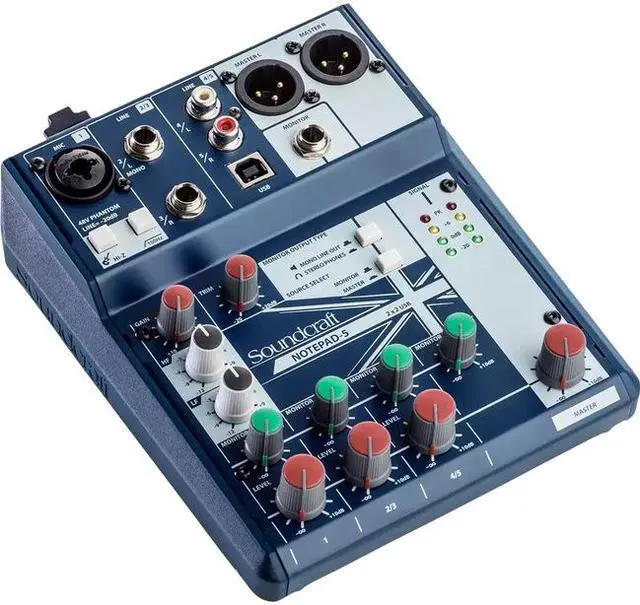 Alt view image 3 of 4 - HARMAN - 5085980US - Soundcraft Notepad-5 Audio Mixer - 5 Channel(s) - USB - Dark Blue