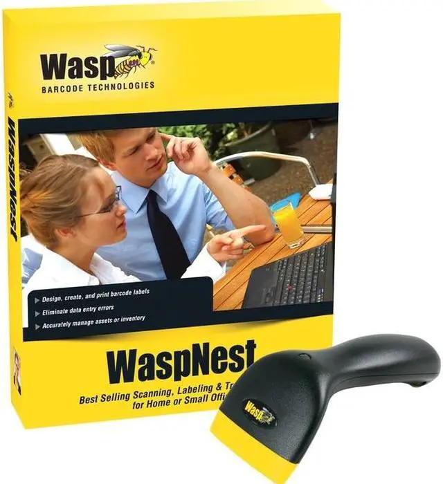 Alt view image 2 of 3 - Wasp 633808931346 WaspNest WCS3950 Suite with WCS3900 CCD Barcode Scanner, USB