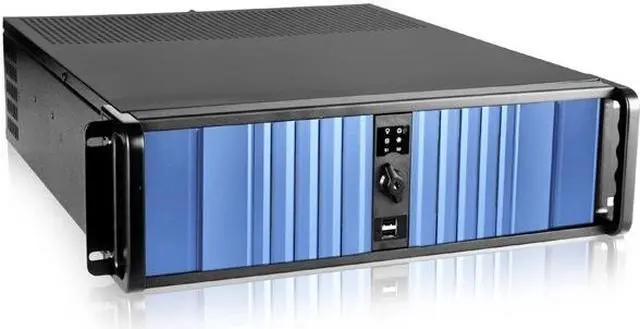 Alt view image 8 of 8 - iStarUSA D-300SEA-BL-T7SA 3U Compact Stylish Rackmount Chassis with Blue SEA Bezel and Rugged 5.25" to 3.5" SATA SAS 6 Gbps HDD Hot-swap Rack