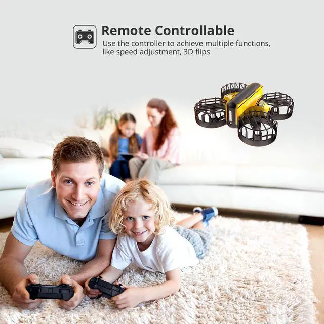 Alt view image 5 of 7 - Holy Stone HS450 Mini Drone, Hand Operated + Remote Control Nano Quadcopter for Kids, with 3 Batteries