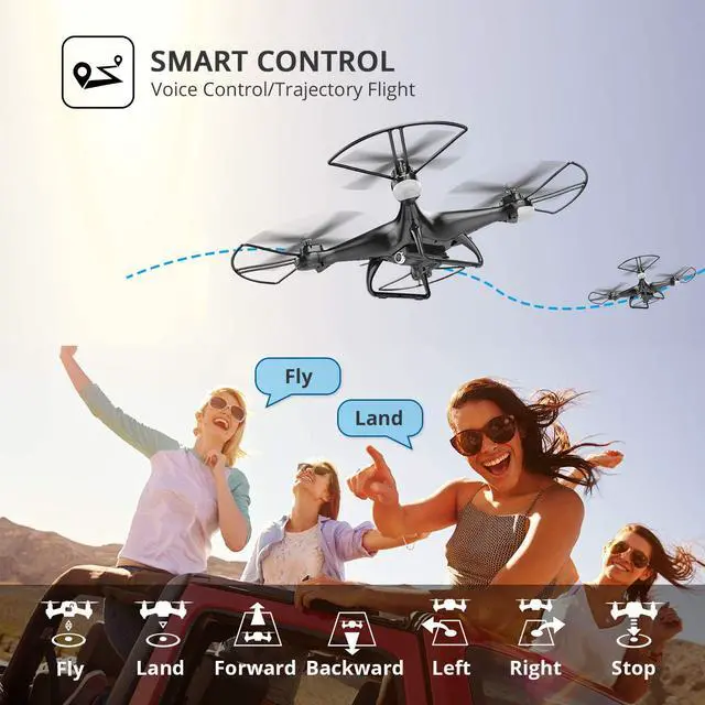 Alt view image 3 of 7 - Holy Stone HS110D FPV RC Drone with 1080P HD Camera Live Video 120°wide-Angle WiFi Quadcopter with Gravity Sensor, Voice Control, Gesture Control, Altitude Hold, Headless Mode, 3D Flip RTF 2 Batteries