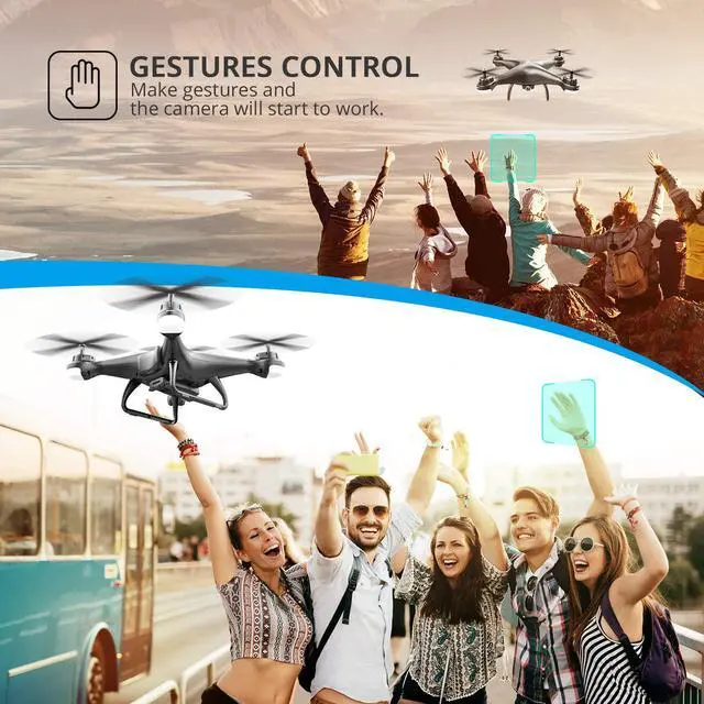 Alt view image 7 of 7 - Holy Stone HS110D FPV RC Drone with 1080P HD Camera Live Video 120°wide-Angle WiFi Quadcopter with Gravity Sensor, Voice Control, Gesture Control, Altitude Hold, Headless Mode, 3D Flip RTF 2 Batteries
