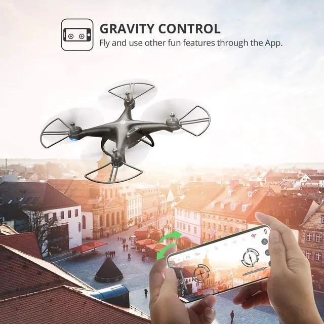 Alt view image 6 of 7 - Holy Stone HS110D FPV RC Drone with 1080P HD Camera Live Video 120°wide-Angle WiFi Quadcopter with Gravity Sensor, Voice Control, Gesture Control, Altitude Hold, Headless Mode, 3D Flip RTF 2 Batteries
