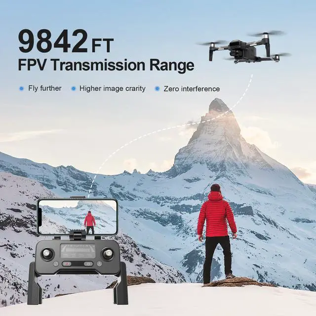 Alt view image 5 of 7 - Holy Stone HS600 RID GPS Drone with 4K Camera, 2-Asix Gimbal, EIS and 3KM FPV - Drones for Adults Brushless Motor, Auto Return, Follow Me, Waypoints, Circle Fly and 56 Min Long Flight