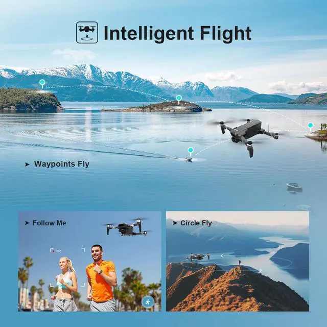 Alt view image 6 of 7 - Holy Stone HS600 RID GPS Drone with 4K Camera, 2-Asix Gimbal, EIS and 3KM FPV - Drones for Adults Brushless Motor, Auto Return, Follow Me, Waypoints, Circle Fly and 56 Min Long Flight