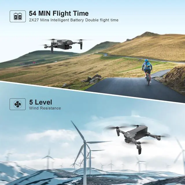 Alt view image 4 of 7 - Holy Stone HS600 RID GPS Drone with 4K Camera, 2-Asix Gimbal, EIS and 3KM FPV - Drones for Adults Brushless Motor, Auto Return, Follow Me, Waypoints, Circle Fly and 56 Min Long Flight