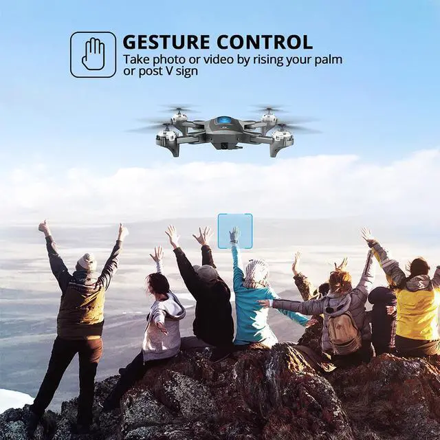 Alt view image 6 of 7 - Holy Stone 240 Foldable Drone with Camera Quadcopter for Adults 720P HD FPV Live Video, Tap Fly, Gesture Control, Selfie, Altitude Hold, Headless Mode, 3D Flips, Quadcopter for Kids Beginners