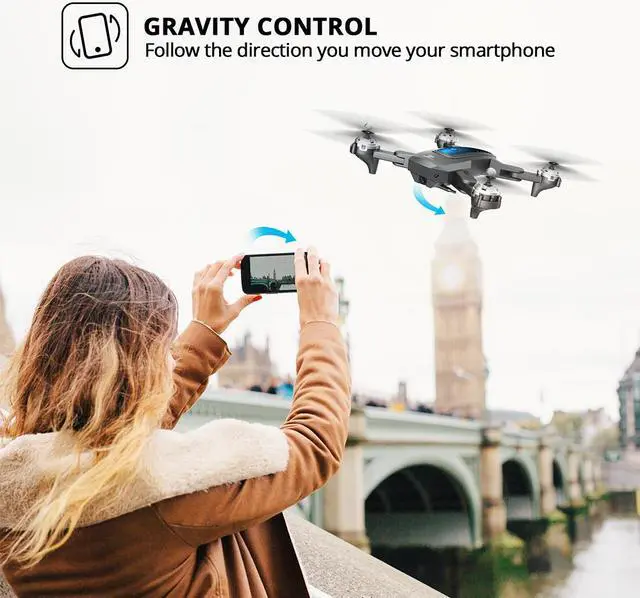 Alt view image 3 of 7 - Holy Stone 240 Foldable Drone with Camera Quadcopter for Adults 720P HD FPV Live Video, Tap Fly, Gesture Control, Selfie, Altitude Hold, Headless Mode, 3D Flips, Quadcopter for Kids Beginners
