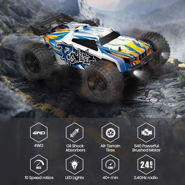 Alt view image 5 of 7 - DEERC 9205E 4WD Remote Control Car Off Road 1:10 RC Cars 48+ KM/H High Speed 40+ min Play