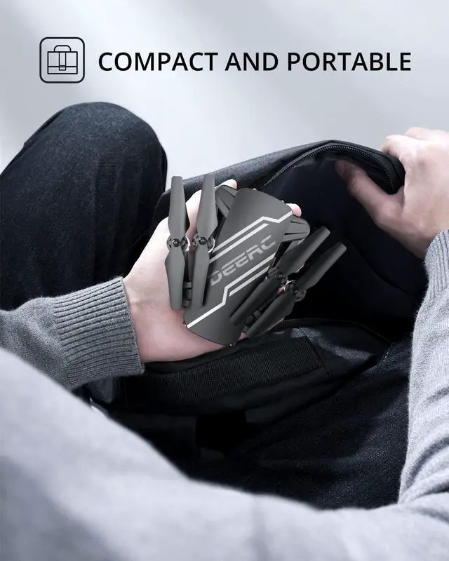 Alt view image 4 of 7 - DEERC D20 Mini Drone for Kids with 720P HD FPV Camera, Altitude Hold, Headless Mode, One Key Start, Speed Adjustment, 3D Flips, 2 Batteries + Storage Case, Black