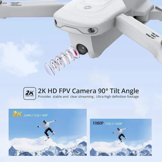 Alt view image 4 of 7 - Holy Stone HS175 GPS Drone with 2K UHD Camera, 5GHz FPV Transmission, Custom Flight, 2 Batteries for 40 Min + Carrying Case