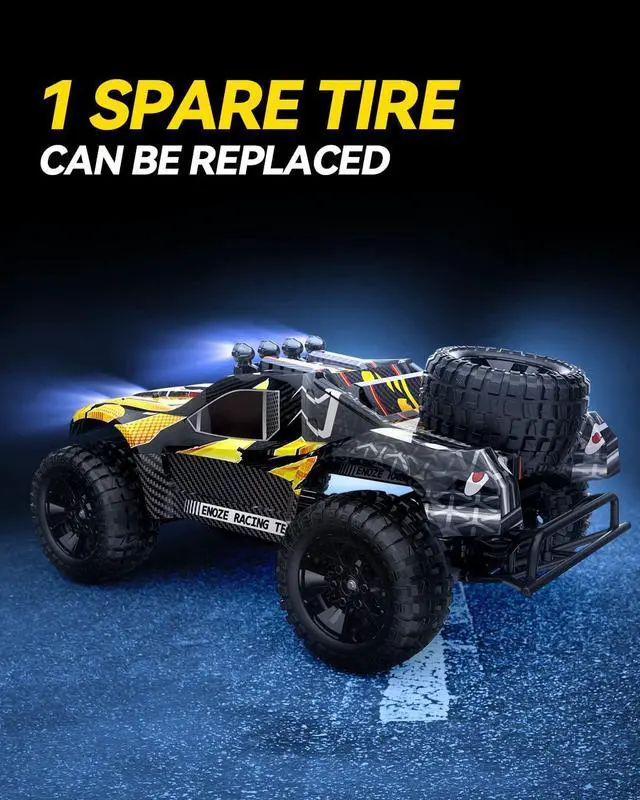 Alt view image 6 of 7 - DEERC 9201E 1:10 Large Remote Control Truck with Lights, Fast Short Course RC Car, 48 km/h 4x4 Off-Road Hobby Grade Toy Monster Crawler Electric Vehicle with 2 Rechargeable Batteries