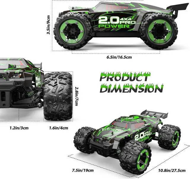 Alt view image 2 of 7 - DEERC Brushless 302E RC Cars, Upgraded 60KM/H High Speed Remote Control Car for Adults, 4WD 1:18 Scale All Terrain Off Road Monster Truck with DIY Extra Shell, 2 Battery