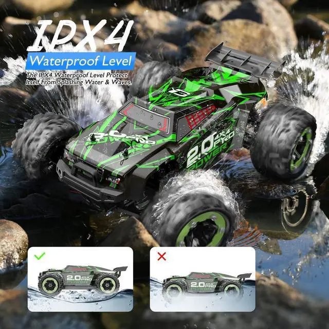 Alt view image 3 of 7 - DEERC Brushless 302E RC Cars, Upgraded 60KM/H High Speed Remote Control Car for Adults, 4WD 1:18 Scale All Terrain Off Road Monster Truck with DIY Extra Shell, 2 Battery