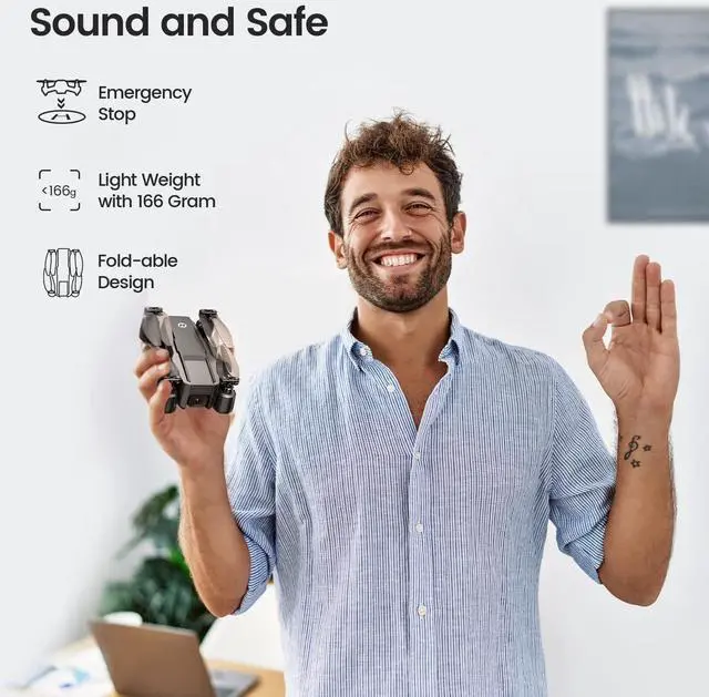Alt view image 7 of 7 - Holy Stone HS440 Foldable FPV Drone with 1080P WiFi Camera for Adults and Kids; Voice and Gesture Control RC Quadcopter with 2 Batteries for 40 Min flight, Auto Hover, Gravity Sensor, Carrying Case