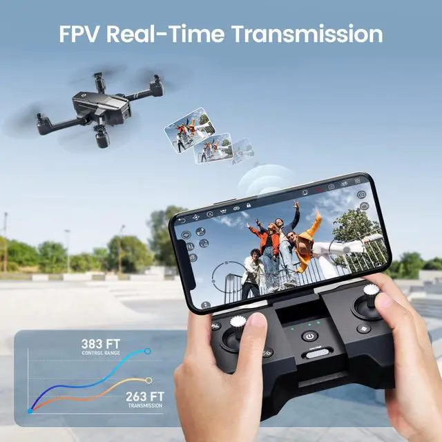 Alt view image 2 of 7 - Holy Stone HS440 Foldable FPV Drone with 1080P WiFi Camera for Adults and Kids; Voice and Gesture Control RC Quadcopter with 2 Batteries for 40 Min flight, Auto Hover, Gravity Sensor, Carrying Case