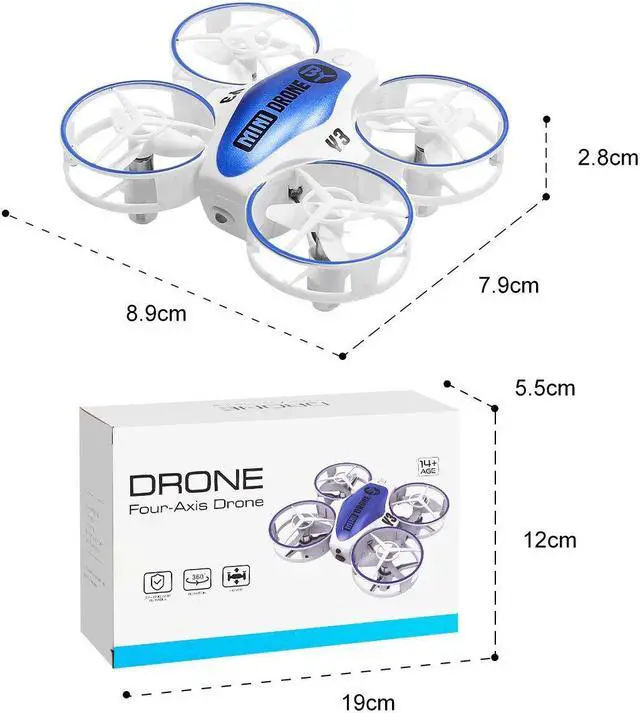 Alt view image 2 of 7 - LED Mini Drone 3D Flips 3 Speeds RC Quadcopter Helicopter 4 Batteries RC Drone